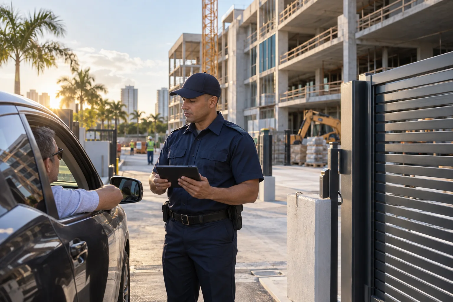 Illustrative construction site security setting